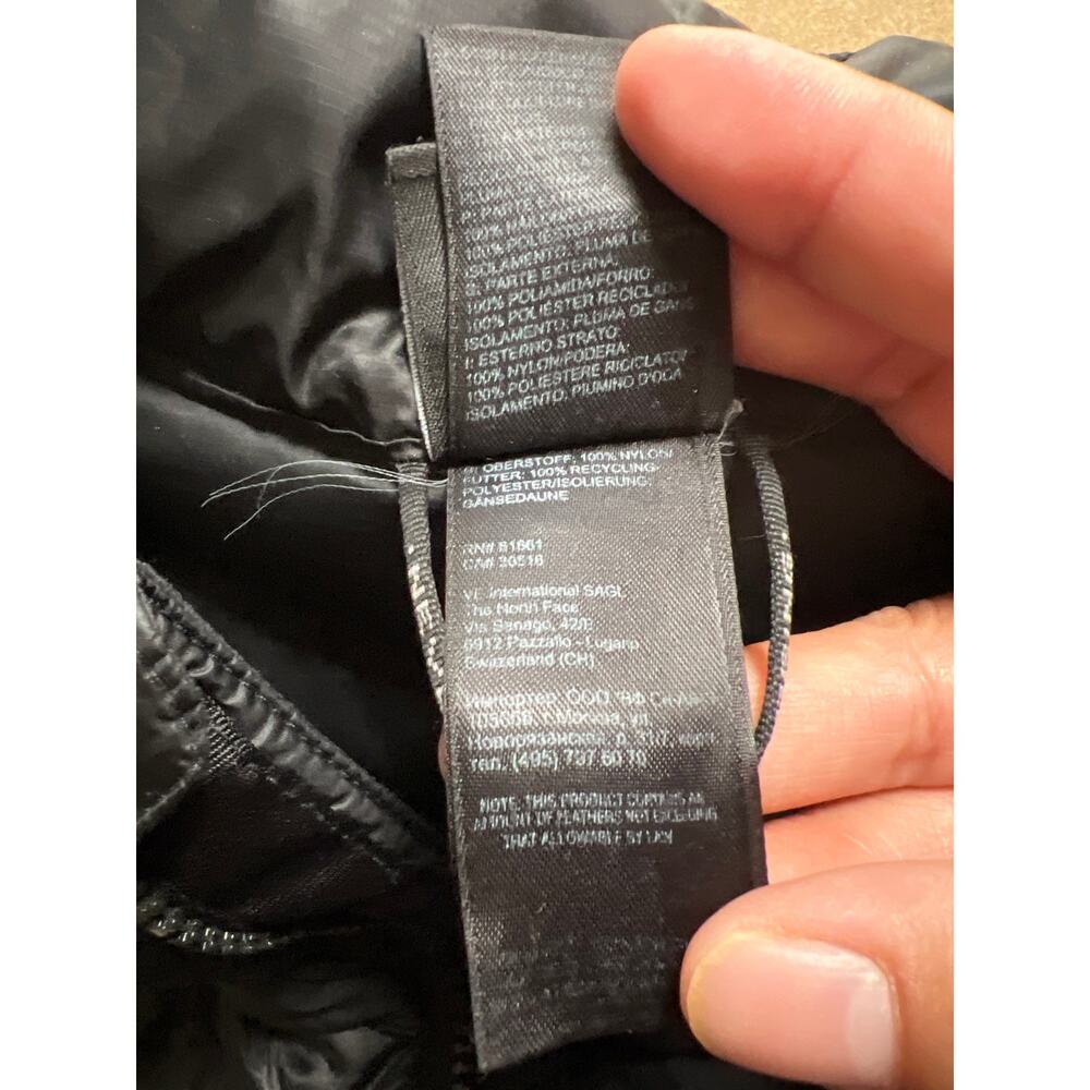 The North Face Down Puffer Coat Womens Medium Black Long 700 Fill Parka - Picture 10 of 10